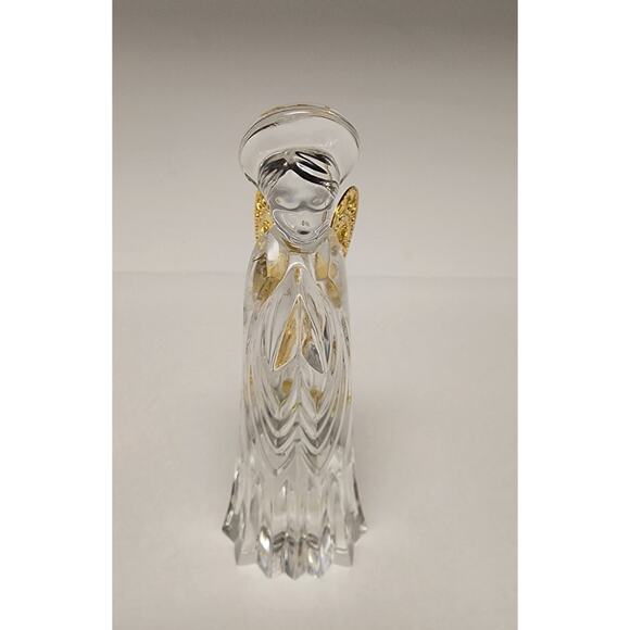Gorham Crystal Nativity Vintage 6" Angel with Golden Wings - Picture 1 of 6